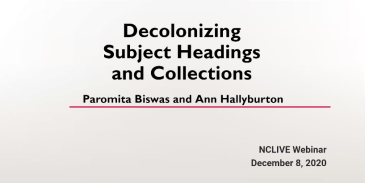 Decolonizing Subject Headings