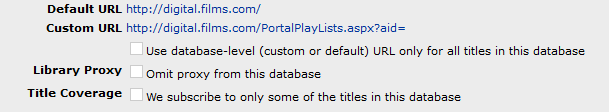 Screenshot of summon configuration settings