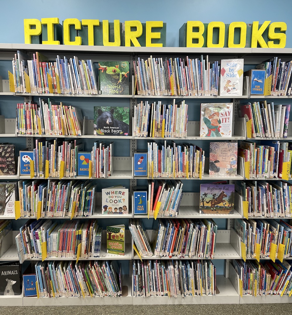 display from the children's room at Randolph County Public Library