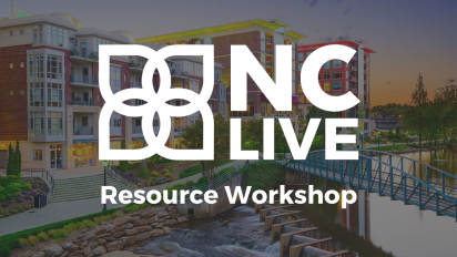 A photo of a river and some buildings in Greenville, NC. Superimposed is the NC LIVE logo.