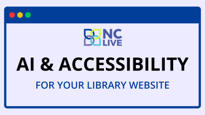 A cartoon webpage with "AI & Accessibility" in large letters.