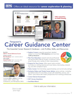 Three screens with previews of Ferguson's Career Guidance Center.