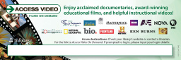 A list of partner logos available on Access Video on Demand above a line where libraries can put login information.