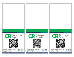 Three QR codes directing to Consumer Reports.