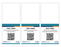 Three QR codes directing to LearningExpress Library.