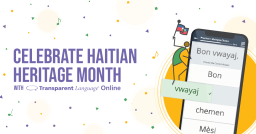 A cartoon phone showing a Haitian language lesson for Haitian heritage month.